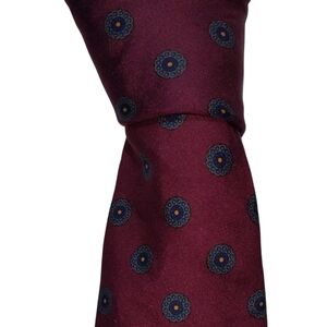 Vintage Robert Talbott Silk Necktie Men's Deep Purple Medallion Designer Tie EUC